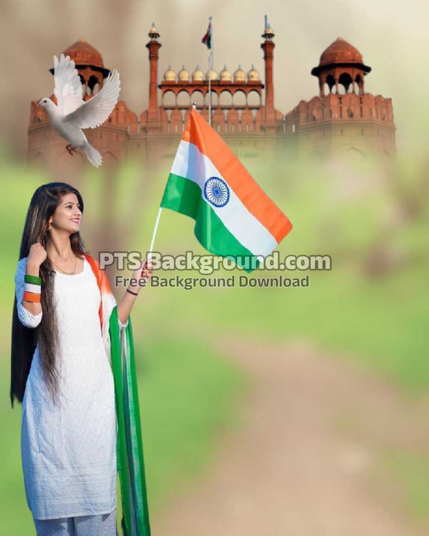 Indian girl with black background images, India desh bhakti photo editing background images