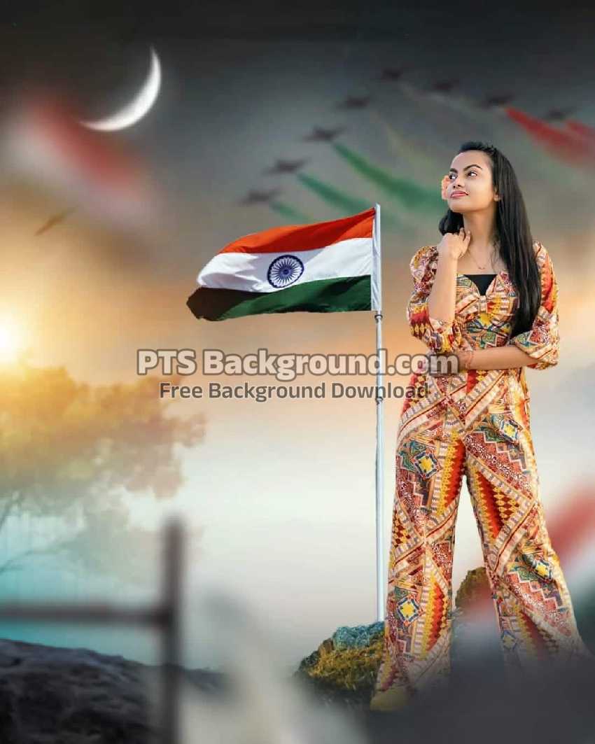 Indian tiranga photo editing background with girl