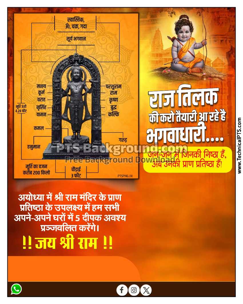 Ram Mandir poster designing background image